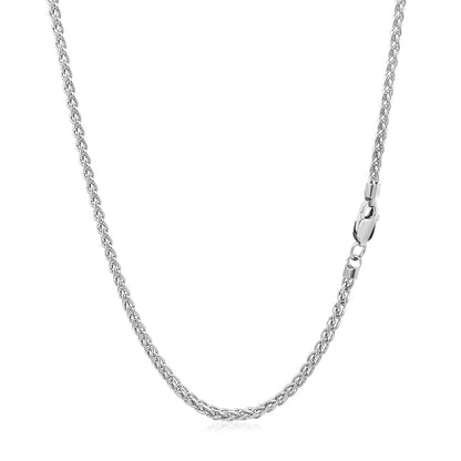 2.1mm 14k White Gold Round Wheat Chain by Bids.com