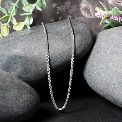 2.1mm 14k White Gold Round Wheat Chain by Bids.com