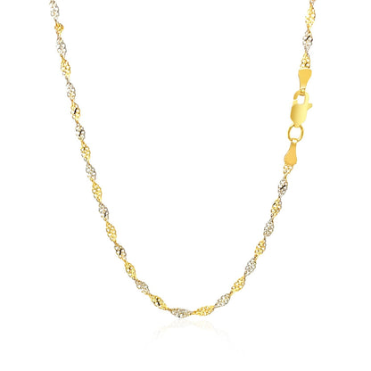 2.0mm 14k Two-Tone Gold Singapore Chain by Bids.com