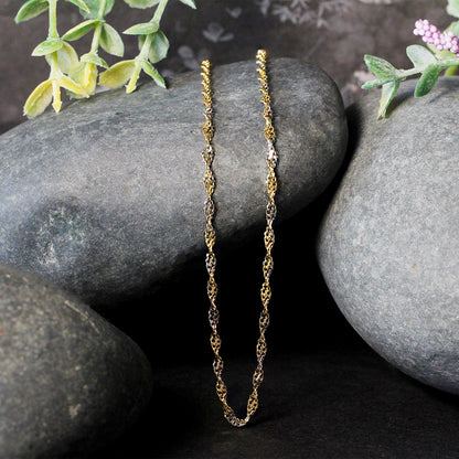 2.0mm 14k Two-Tone Gold Singapore Chain by Bids.com