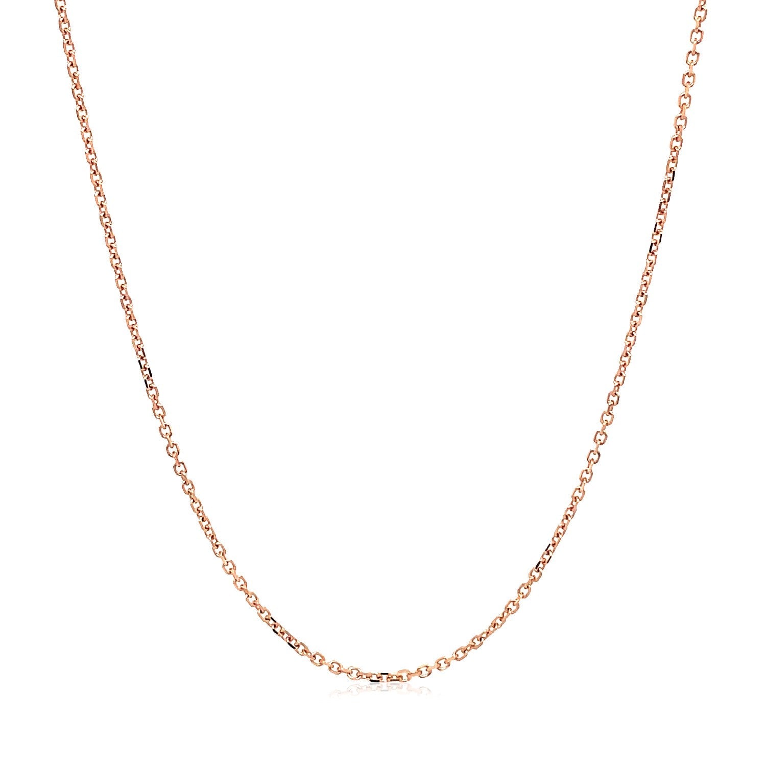 14k Rose Gold Diamond Cut Cable Link Chain 1.1mm by Bids.com