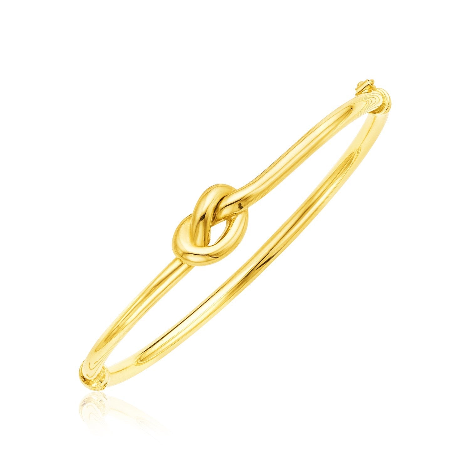 14k Yellow Gold Bangle Bracelet with Polished Knot by Bids.com