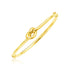 14k Yellow Gold Bangle Bracelet with Polished Knot 