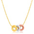 14k Tri-Color Gold Chain Necklace with Three Open Circle Accents 