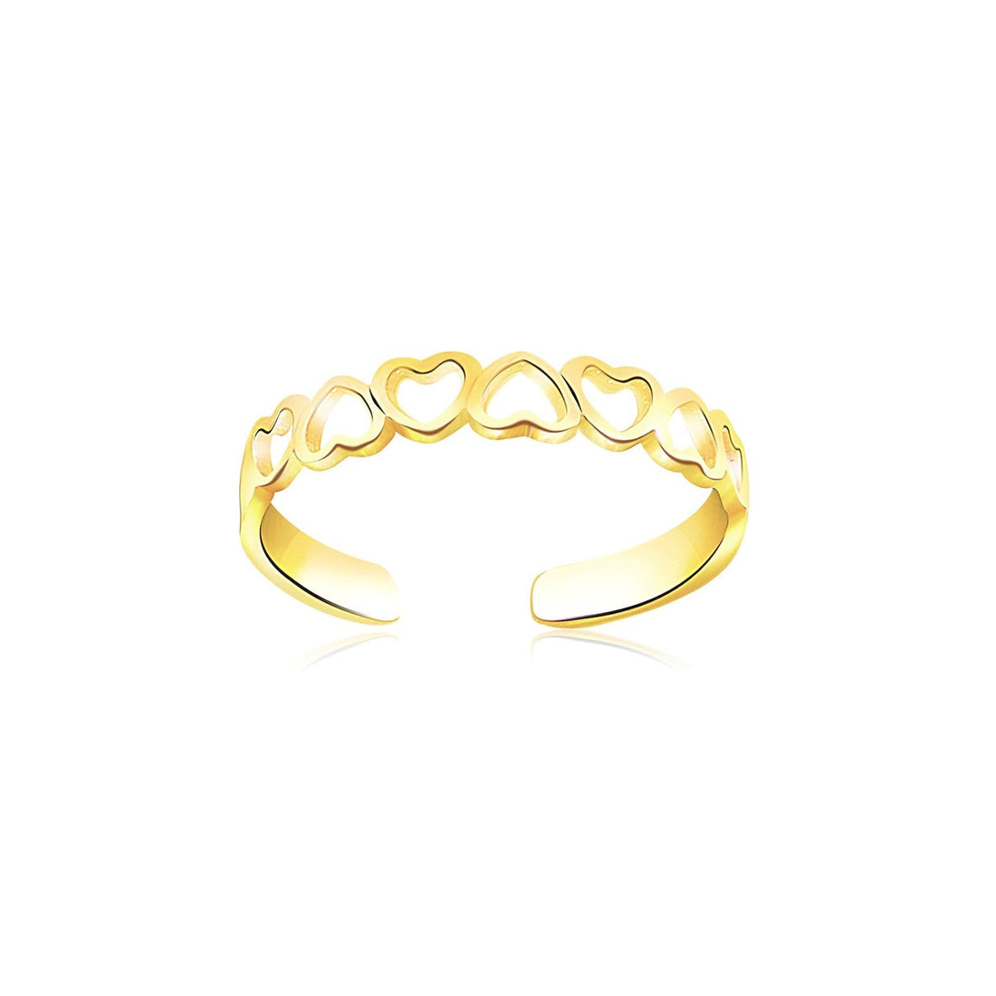 14k Yellow Gold Heart Toe Ring - rings