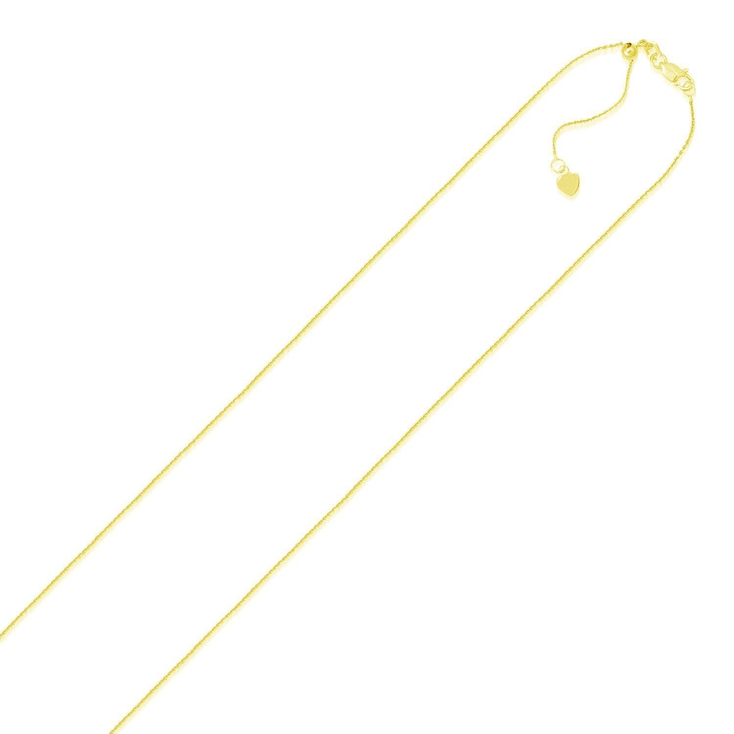14k Yellow Gold Adjustable Cable Chain 0.9mm by Bids.com