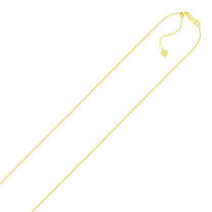 14k Yellow Gold Adjustable Cable Chain 0.9mm by Bids.com