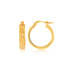 14k Yellow Gold Greek Key Small Hoop Earrings 
