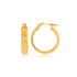 14k Yellow Gold Greek Key Small Hoop Earrings
