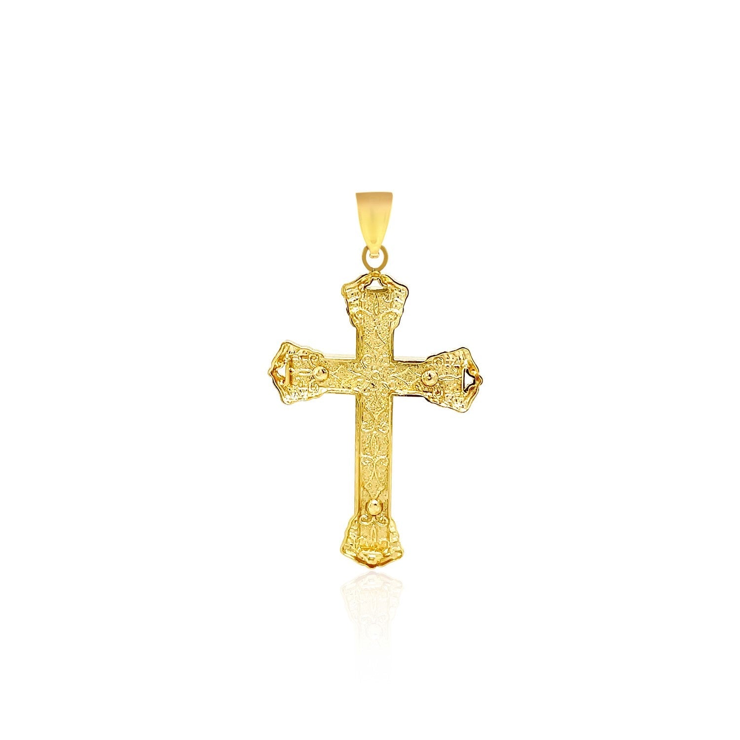 14k Yellow Gold Black Onyx Cross Pendant by Bids.com