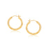 14k Yellow Gold Hoop Earring with Diamond-Cut Finish(3x25mm) - earrings