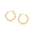 14k Yellow Gold Hoop Earring with Diamond-Cut Finish(3x25mm) 