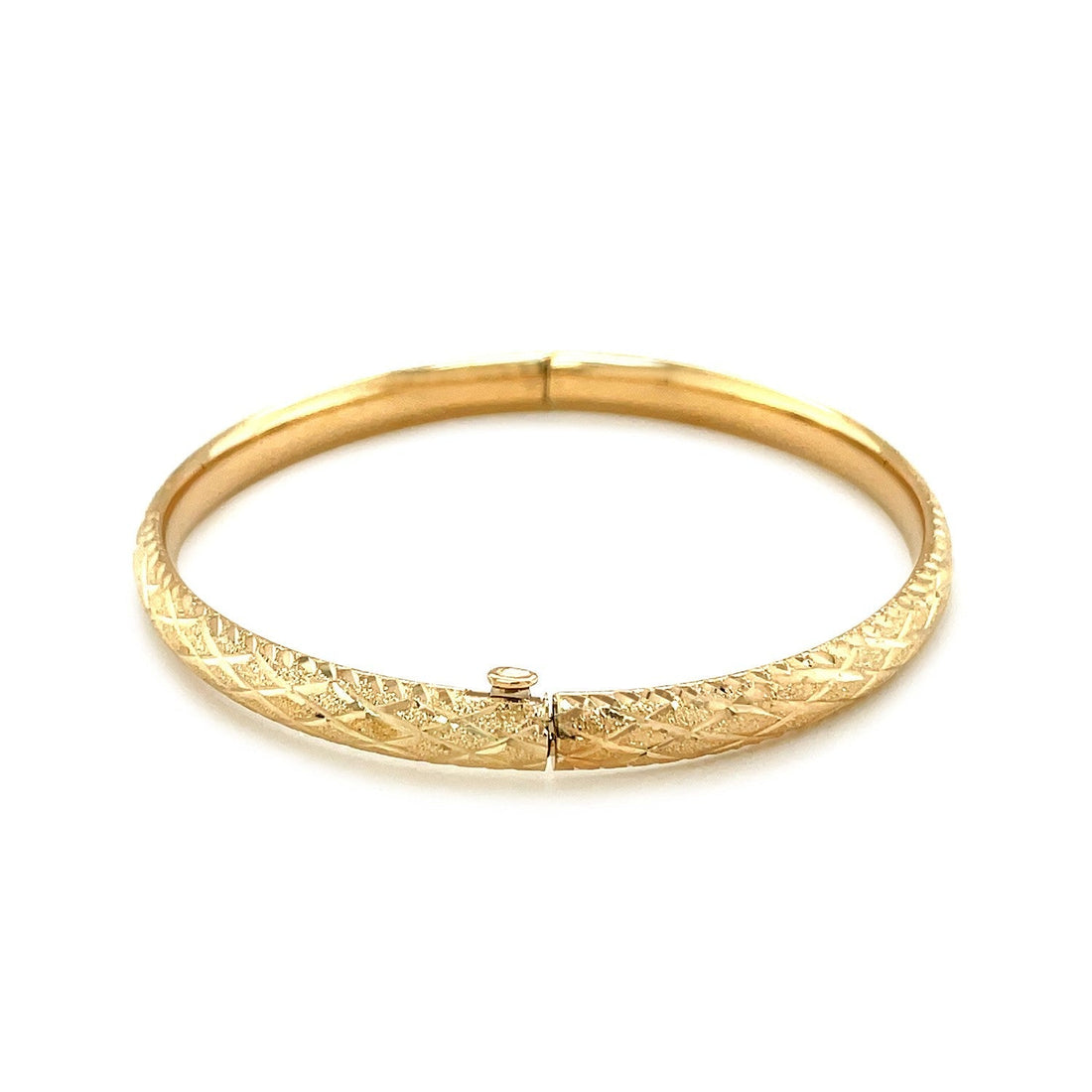 14k Yellow Gold Diamond Cut Design Dome Motif Children&