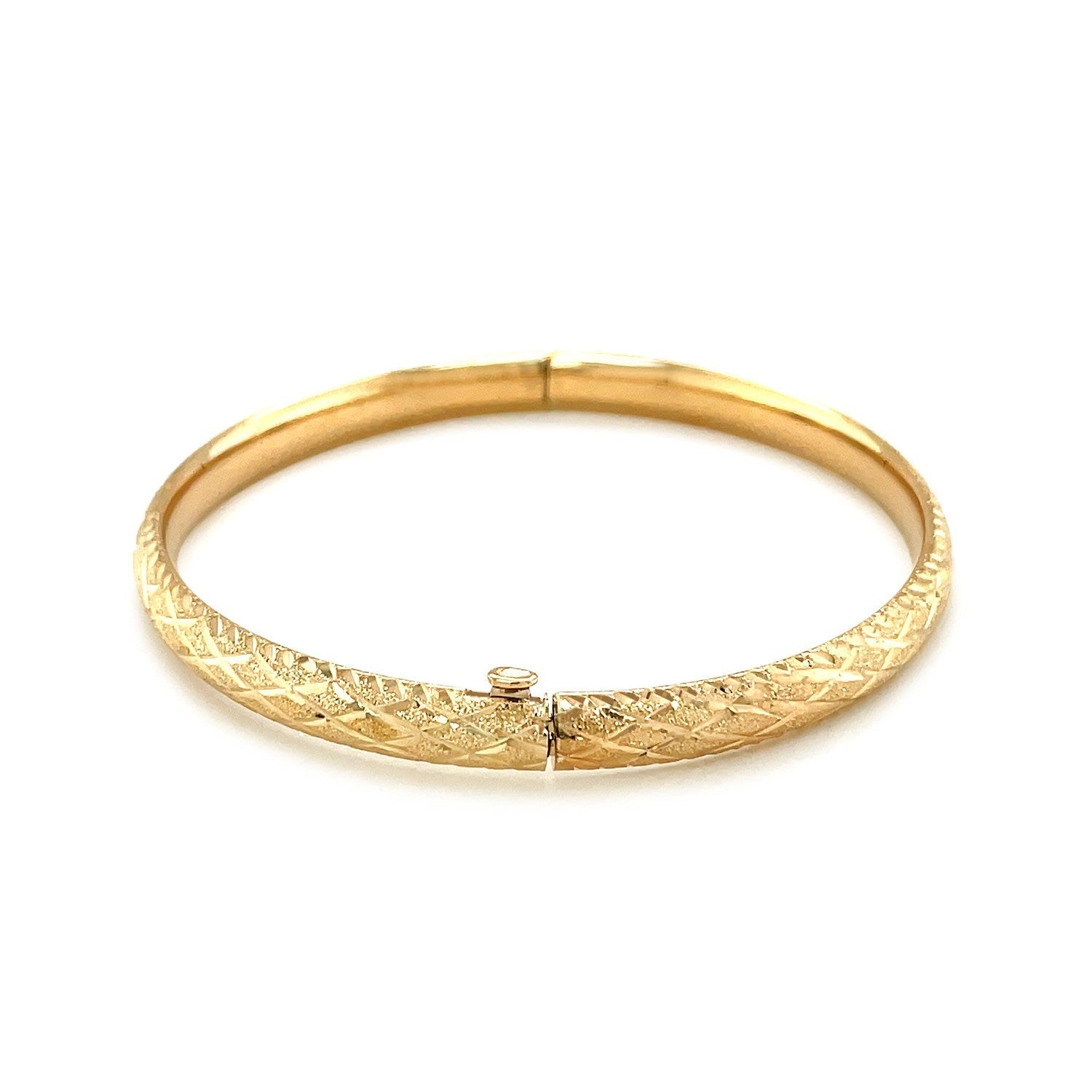 14k Yellow Gold Diamond Cut Design Dome Motif Children&