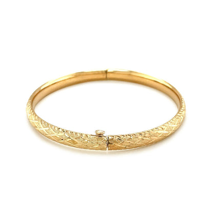 14k Yellow Gold Diamond Cut Design Dome Motif Children&