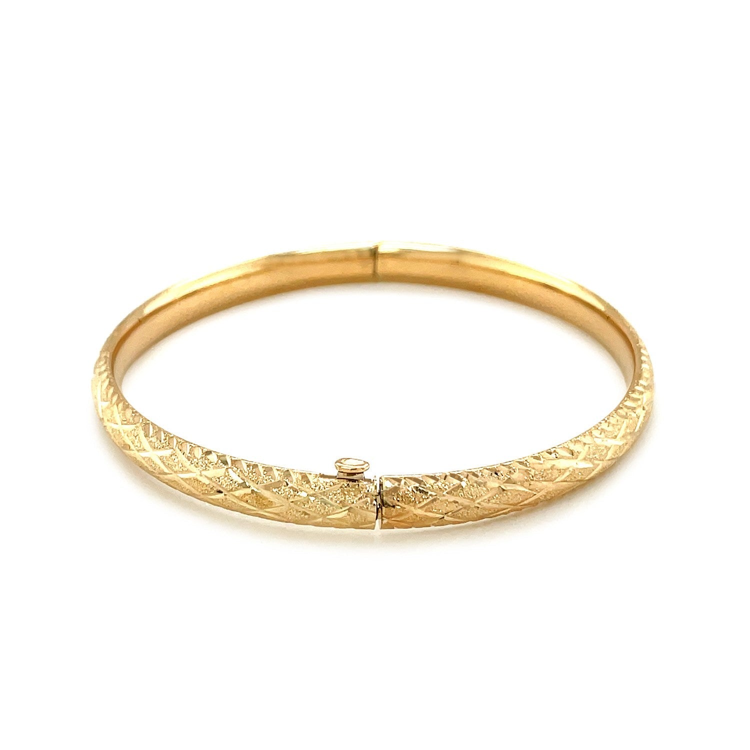 14k Yellow Gold Diamond Cut Design Dome Motif Children&