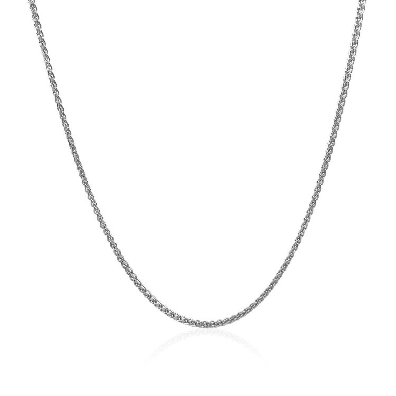 18k White Gold Round Wheat Chain (1.20 mm)  DestGlow