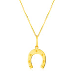 14K Yellow Gold Necklace with Horseshoe - necklaces