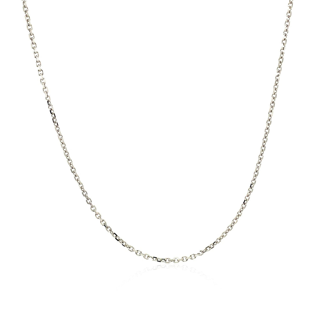 14k White Gold Diamond Cut Cable Link Chain (1.10 mm) - DestGlow