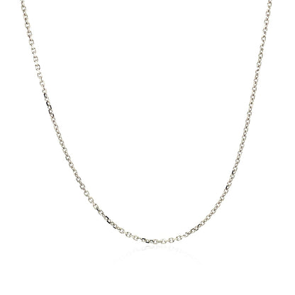 14k White Gold Diamond Cut Cable Link Chain 1.1mm by Bids.com