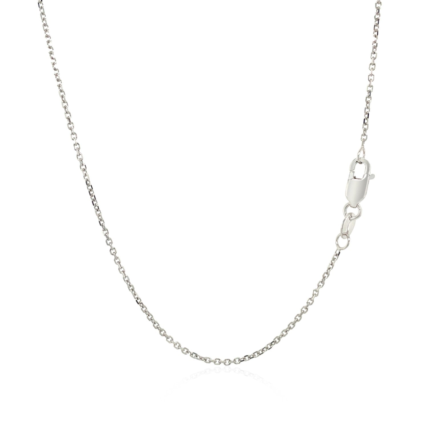 14k White Gold Diamond Cut Cable Link Chain (1.10 mm) - DestGlow