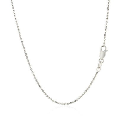 14k White Gold Diamond Cut Cable Link Chain 1.1mm by Bids.com