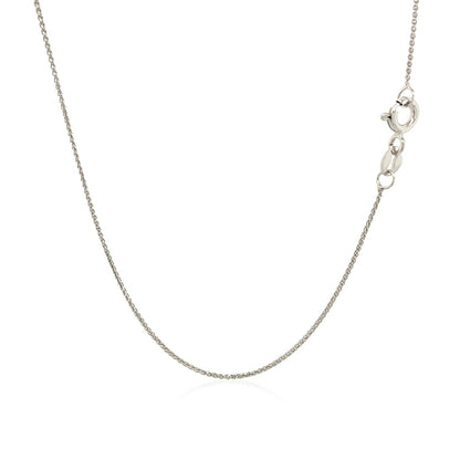 14k White Gold Diamond Cut Round Wheat Chain (0.60 mm) - DestGlow