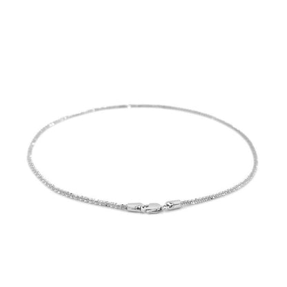 14k White Gold Sparkle Anklet 1.5mm  DestGlow