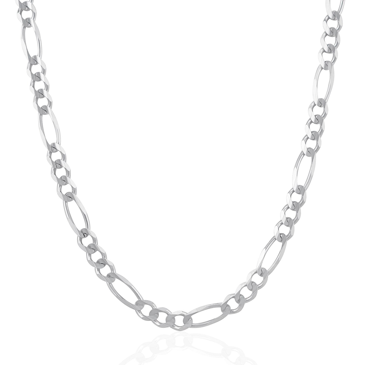 6.0mm 14k White Gold Solid Figaro Chain by Bids.com
