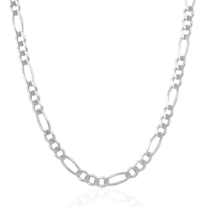 6.0mm 14k White Gold Solid Figaro Chain by Bids.com