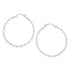 Sterling Silver Rhodium Plated Large Faceted Style Hoop Earrings(2x40mm) by Avera Group