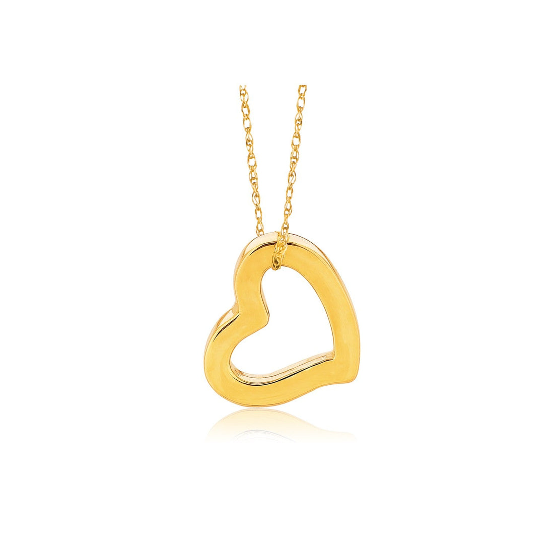 14k Yellow Gold Heart Pendant - necklaces