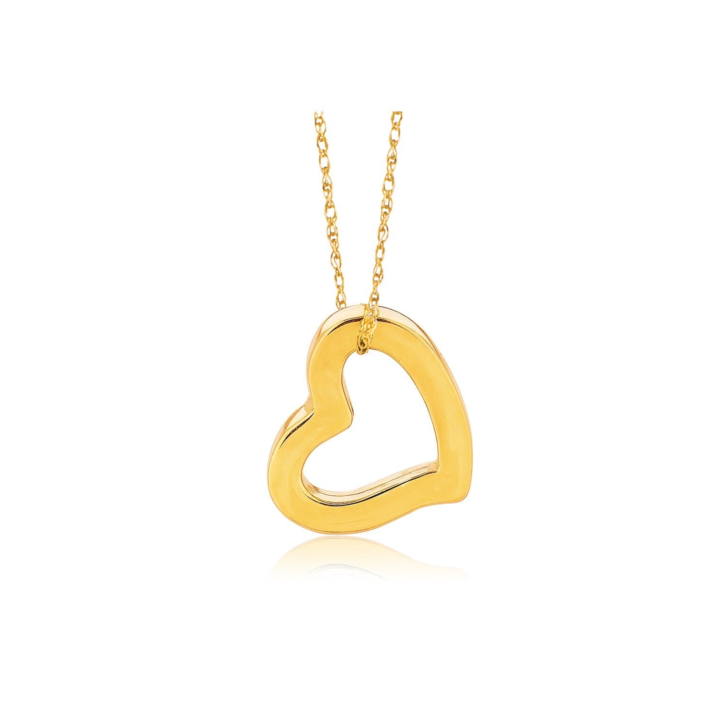 14k Yellow Gold Heart Pendant - necklaces