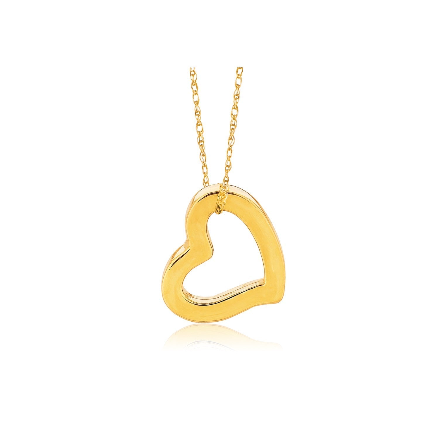 14k Yellow Gold Heart Pendant  DestGlow