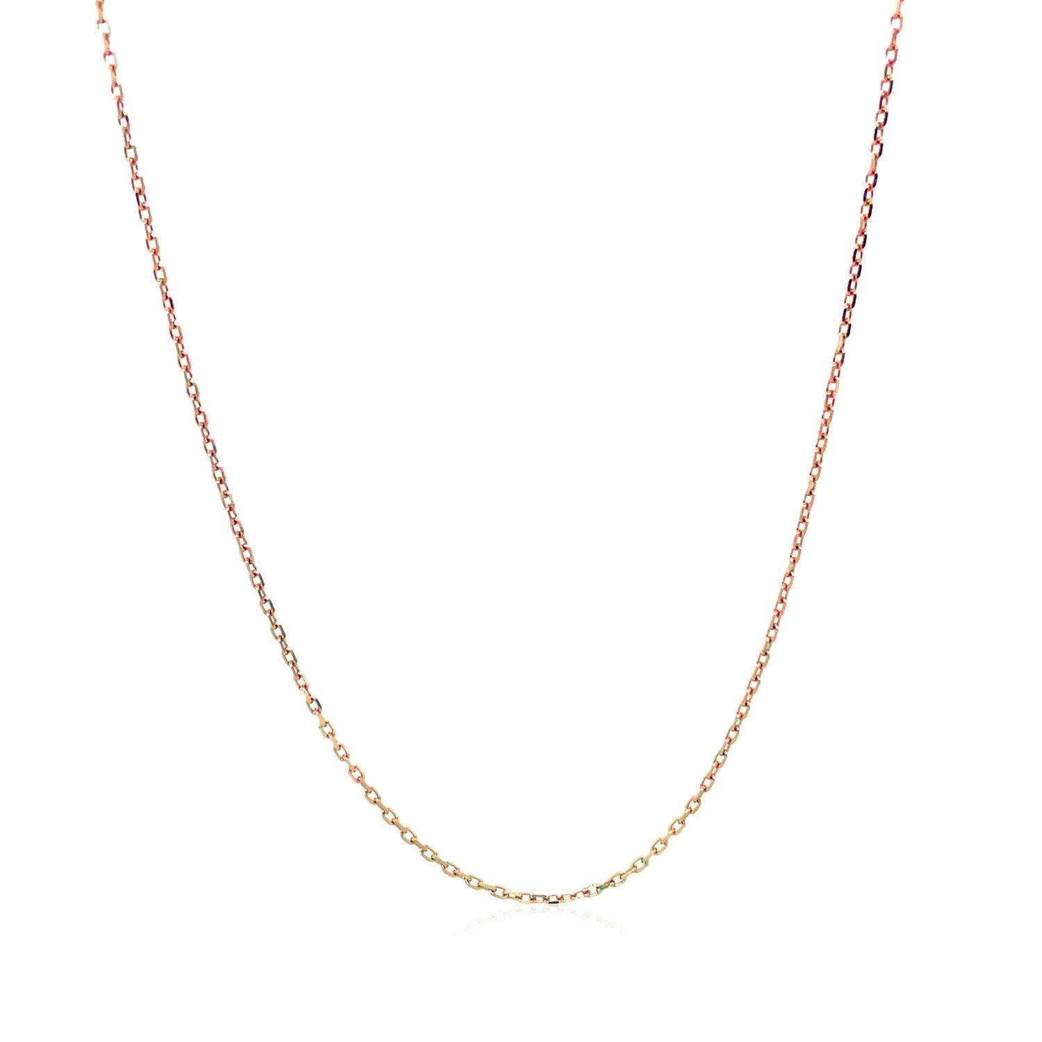 Diamond Cut Cable Link Chain in 14k Rose Gold (0.8 mm) by Bids.com