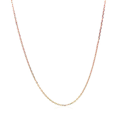 Diamond Cut Cable Link Chain in 14k Rose Gold (0.8 mm) by Bids.com