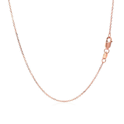 Diamond Cut Cable Link Chain in 14k Rose Gold (0.8 mm) by Bids.com