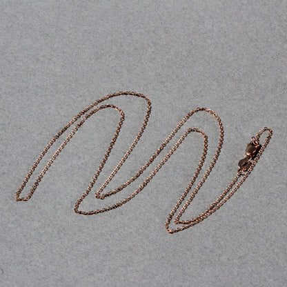 Diamond Cut Cable Link Chain in 14k Rose Gold (0.8 mm) by Bids.com