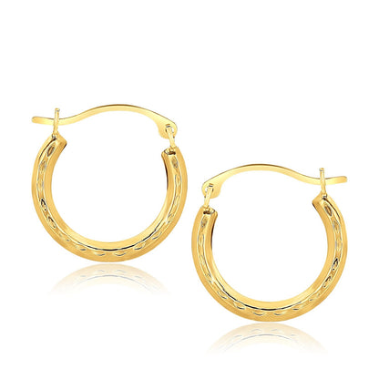 10k Yellow Gold Fancy Hoop Earrings by Bids.com