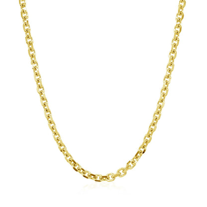 3.1mm 14k Yellow Gold Diamond Cut Cable Link Chain by Bids.com
