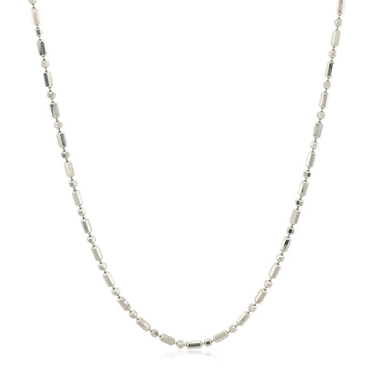 14k White Gold Diamond-Cut Alternating Bead Chain 1.5mm by Bids.com