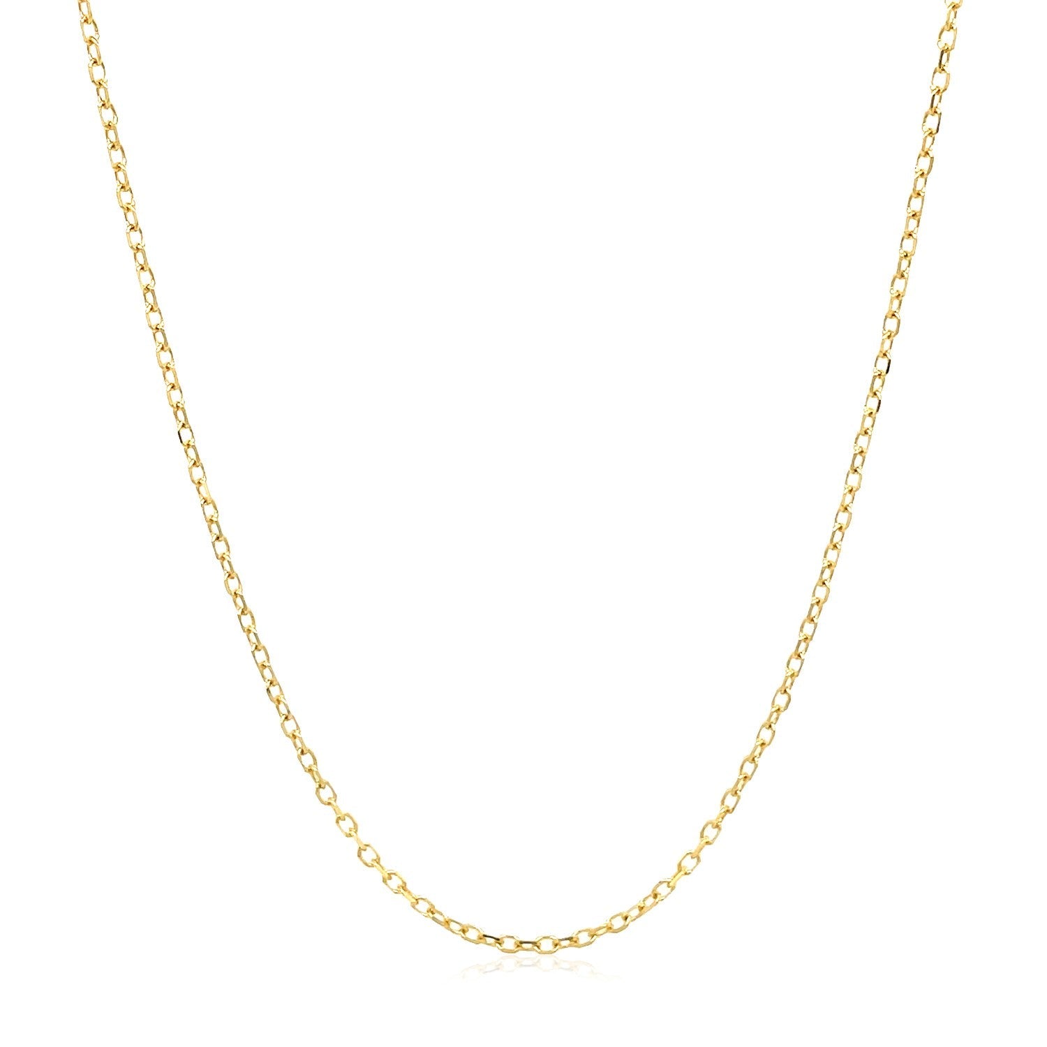 14k Yellow Gold Faceted Cable Link Chain 1.3mm by Bids.com