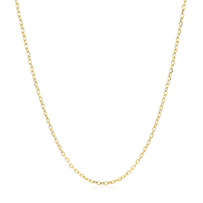 14k Yellow Gold Faceted Cable Link Chain 1.3mm by Bids.com