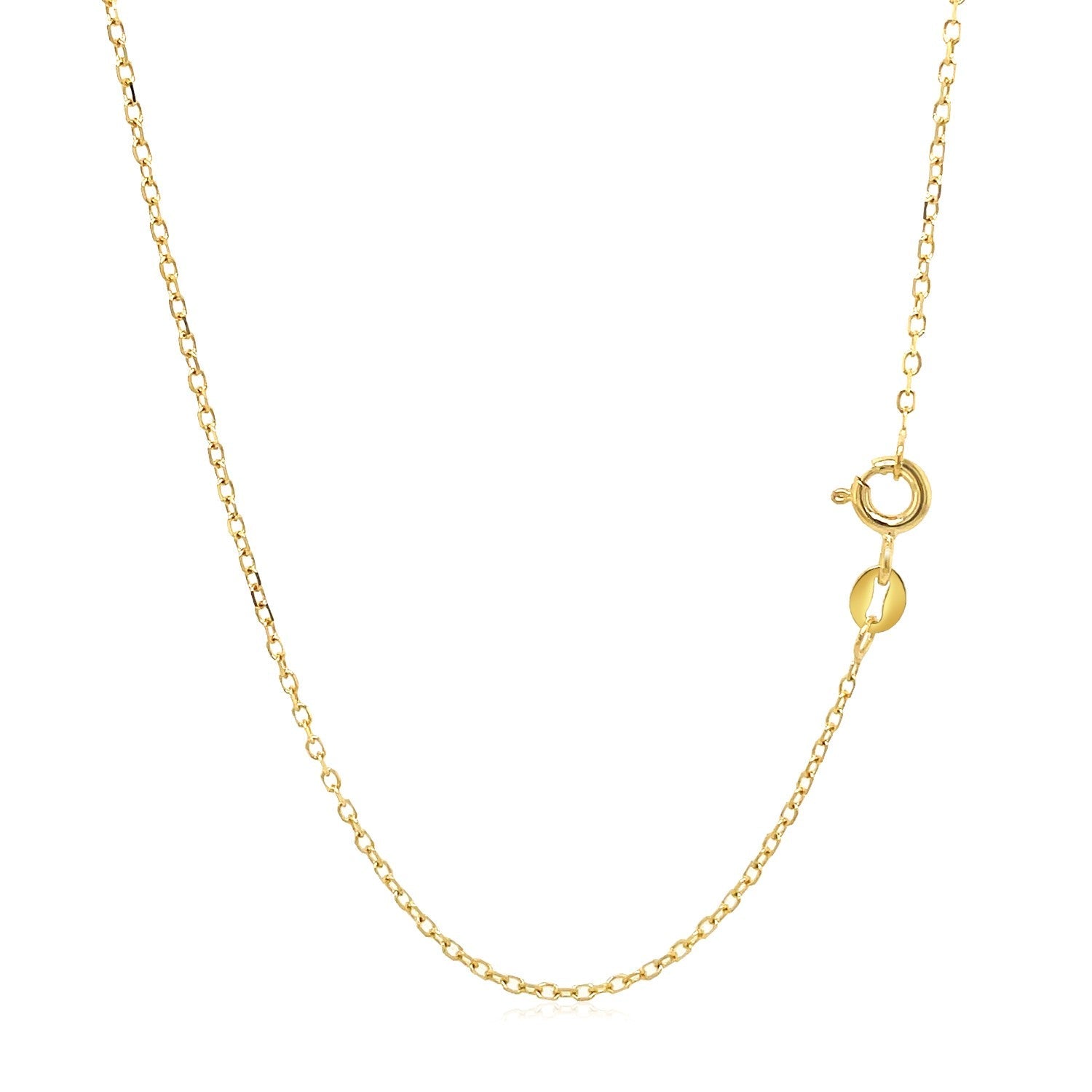 14k Yellow Gold Faceted Cable Link Chain 1.3mm by Bids.com