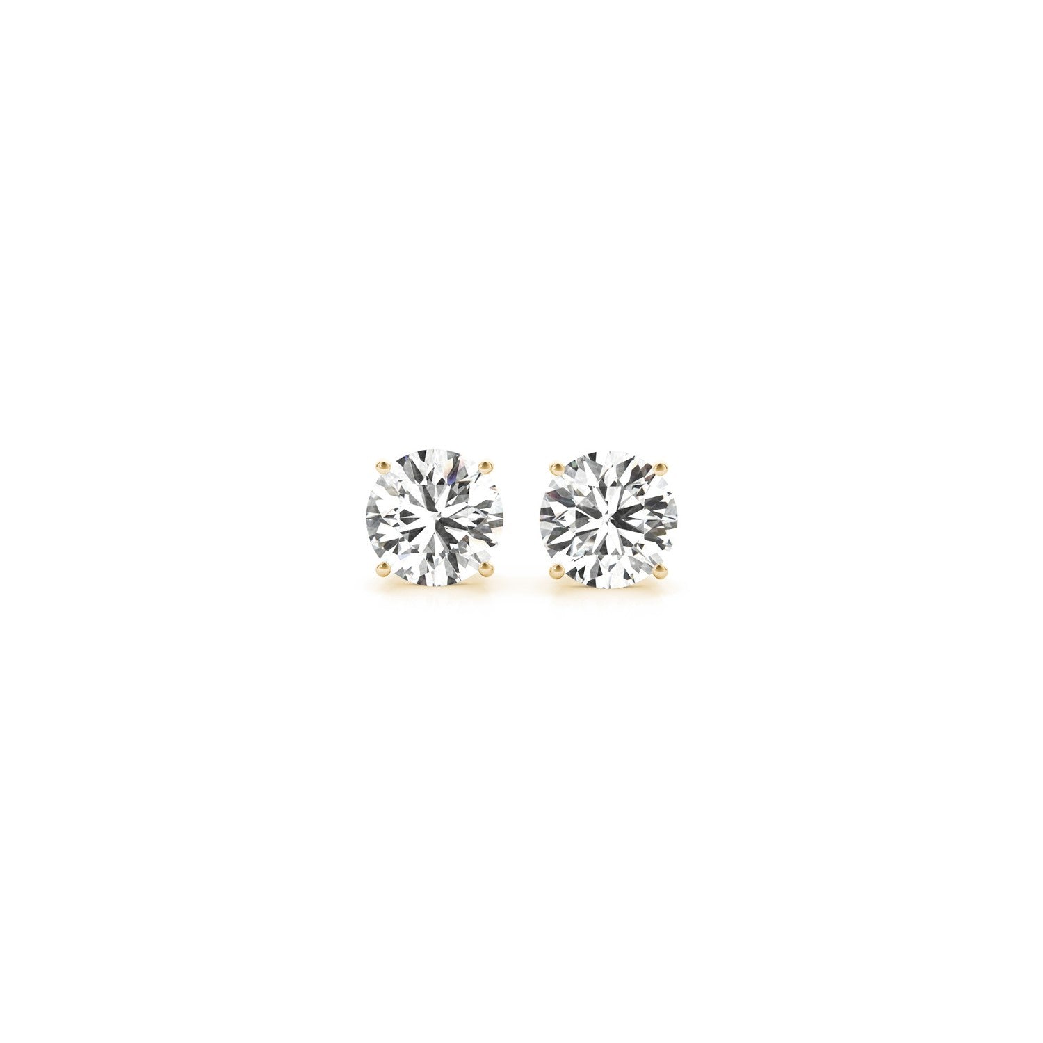 1 cttw Certified IGI Lab Grown Round Diamond Stud Earrings 14k Yellow Gold (G/VS2) by Bids.com