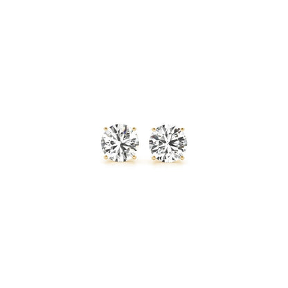 1 cttw Certified IGI Lab Grown Round Diamond Stud Earrings 14k Yellow Gold (G/VS2) by Bids.com