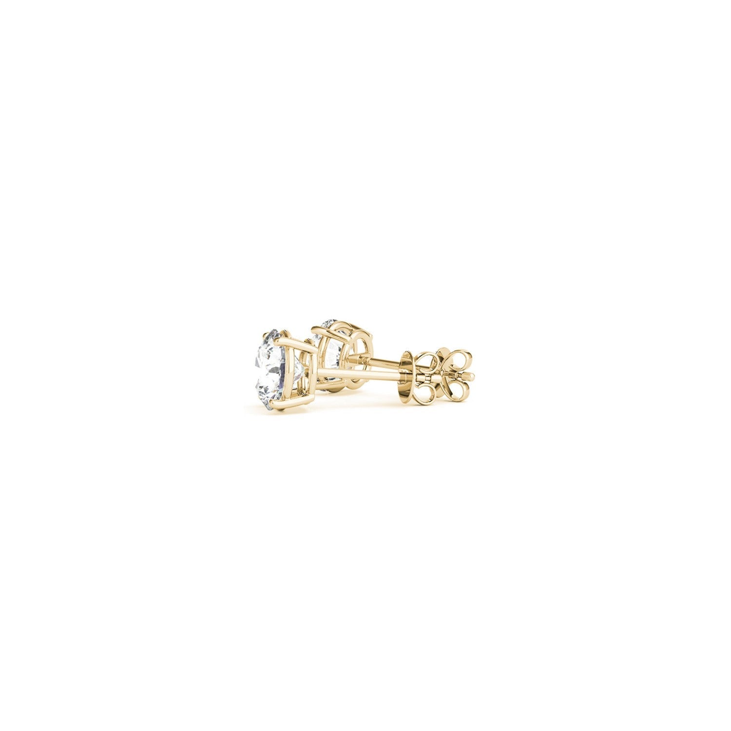 1 cttw Certified IGI Lab Grown Round Diamond Earrings 14k Yellow Gold (G/VS2) - DestGlow