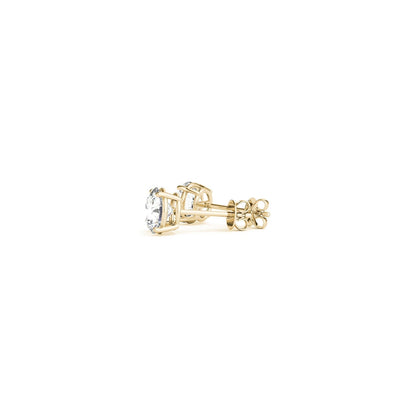 1 cttw Certified IGI Lab Grown Round Diamond Stud Earrings 14k Yellow Gold (G/VS2) 