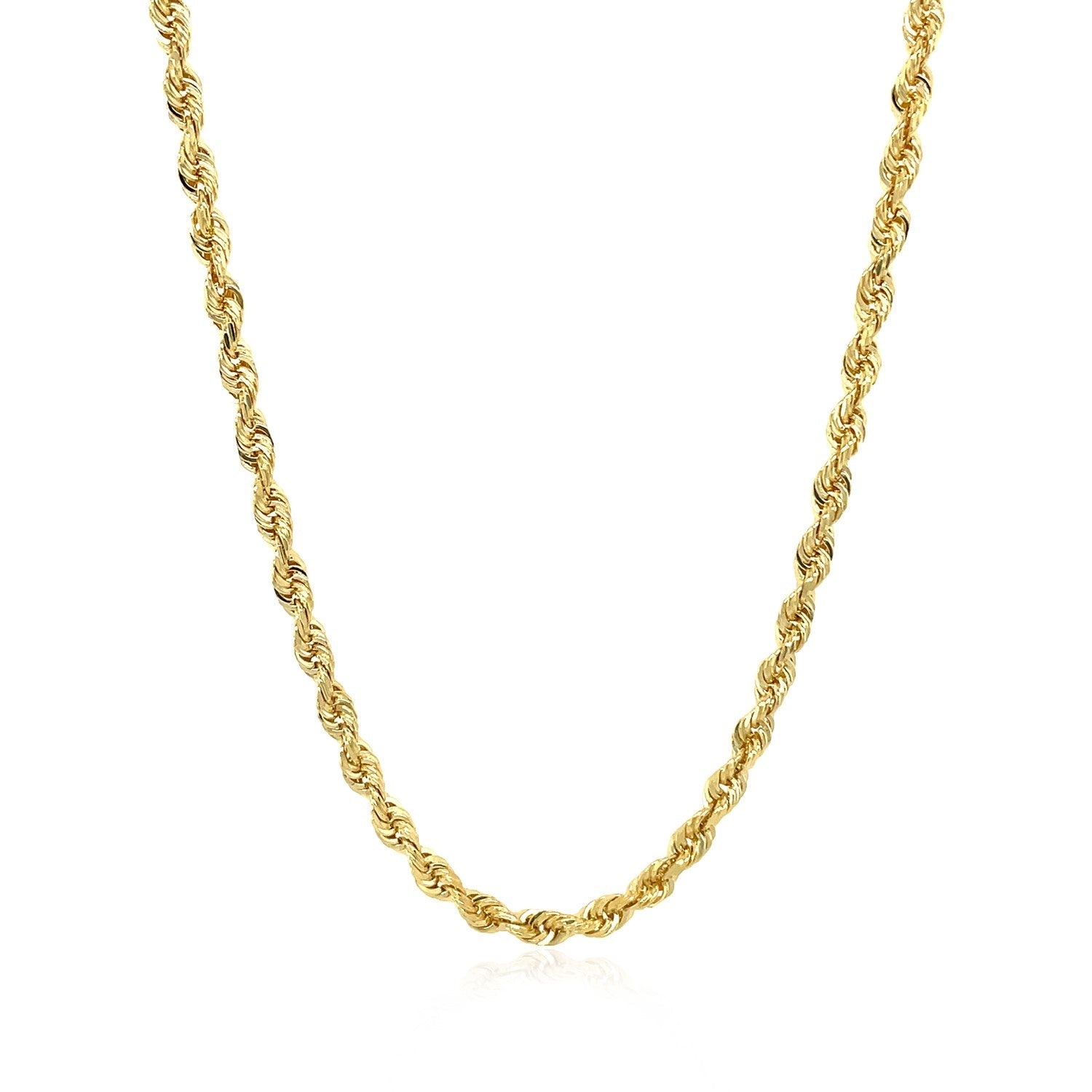 3.0mm 14k Yellow Gold Solid Diamond Cut Rope Chain by Bids.com