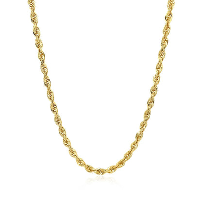 3.0mm 14k Yellow Gold Solid Diamond Cut Rope Chain by Bids.com